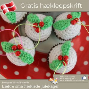 DIY små bitte hæklede julekager af Gitte Blinkilde