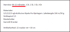 Forkert størrelse på vest