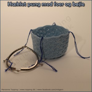 #1 hæklet pung med foer og bøjle - monter bøjlen