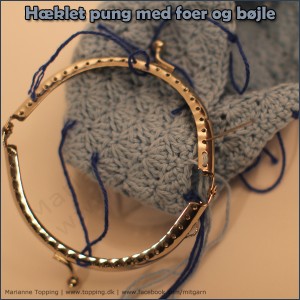 #5 hæklet pung med foer og bøjle - monter bøjlen