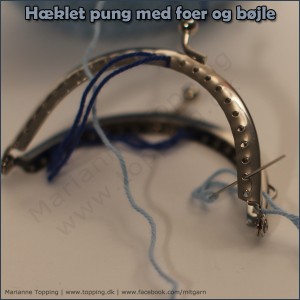 #2 hæklet pung med foer og bøjle - monter bøjlen