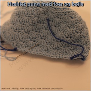#3 hæklet pung med foer og bøjle - monter bøjlen