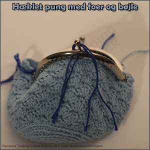 #6 hæklet pung med foer og bøjle - monter bøjlen