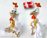 Den Hvide Hane - Amigurumi Hækle Opskrift